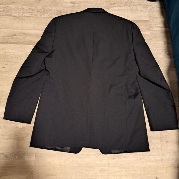 Chaps Blazer Men's Size 44L Blue Navy Wool Blend Two Button Gold Buttons - Picture 2 of 16